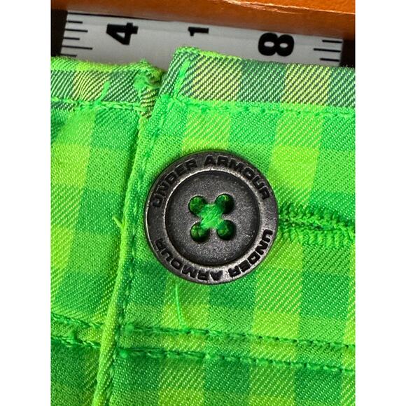 Under Armour Golf Matchplay Striped‎ Shorts Volt Green Mens 34 Minecraft Color - Picture 4 of 9